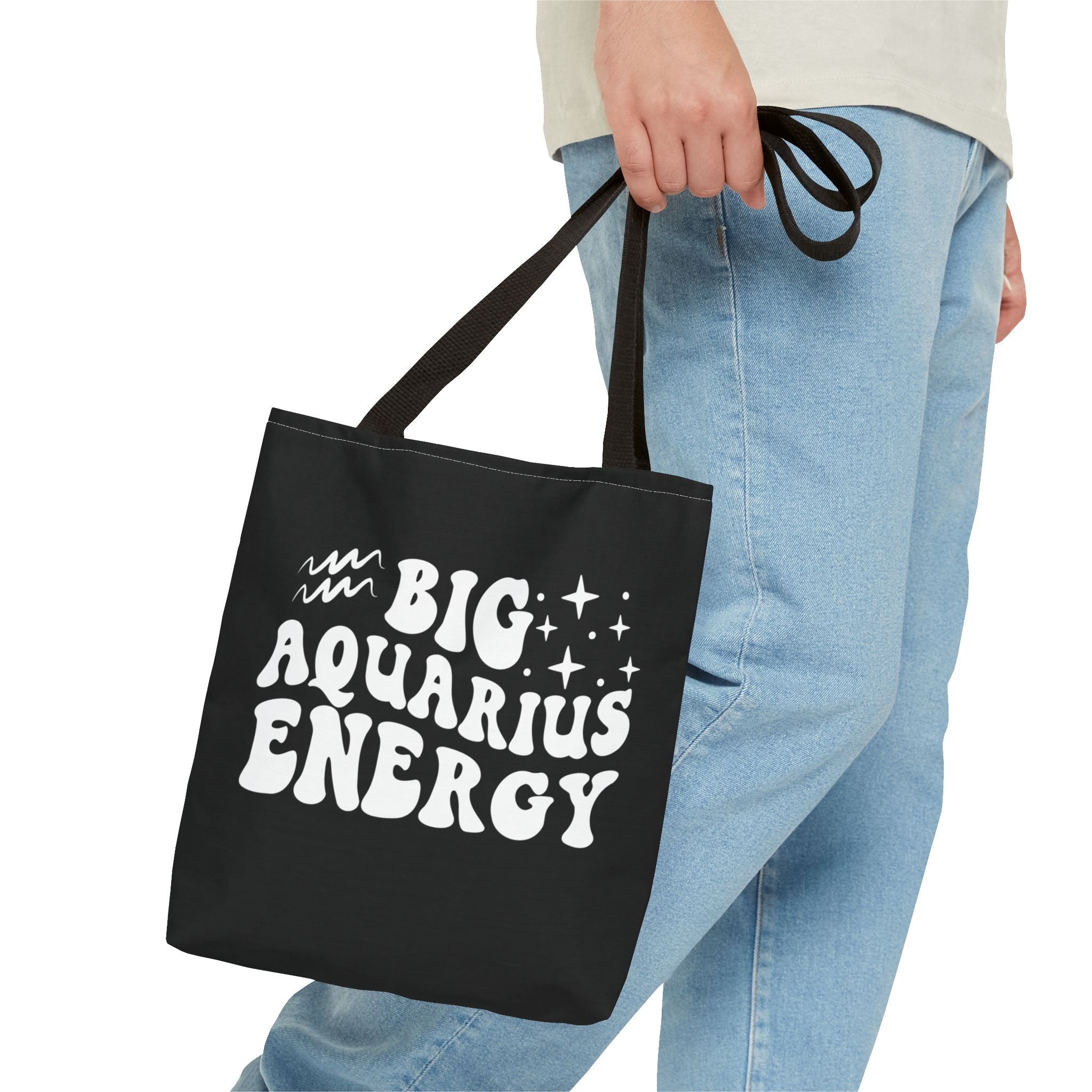 Big Aquarius Energy Tote Bag - Black