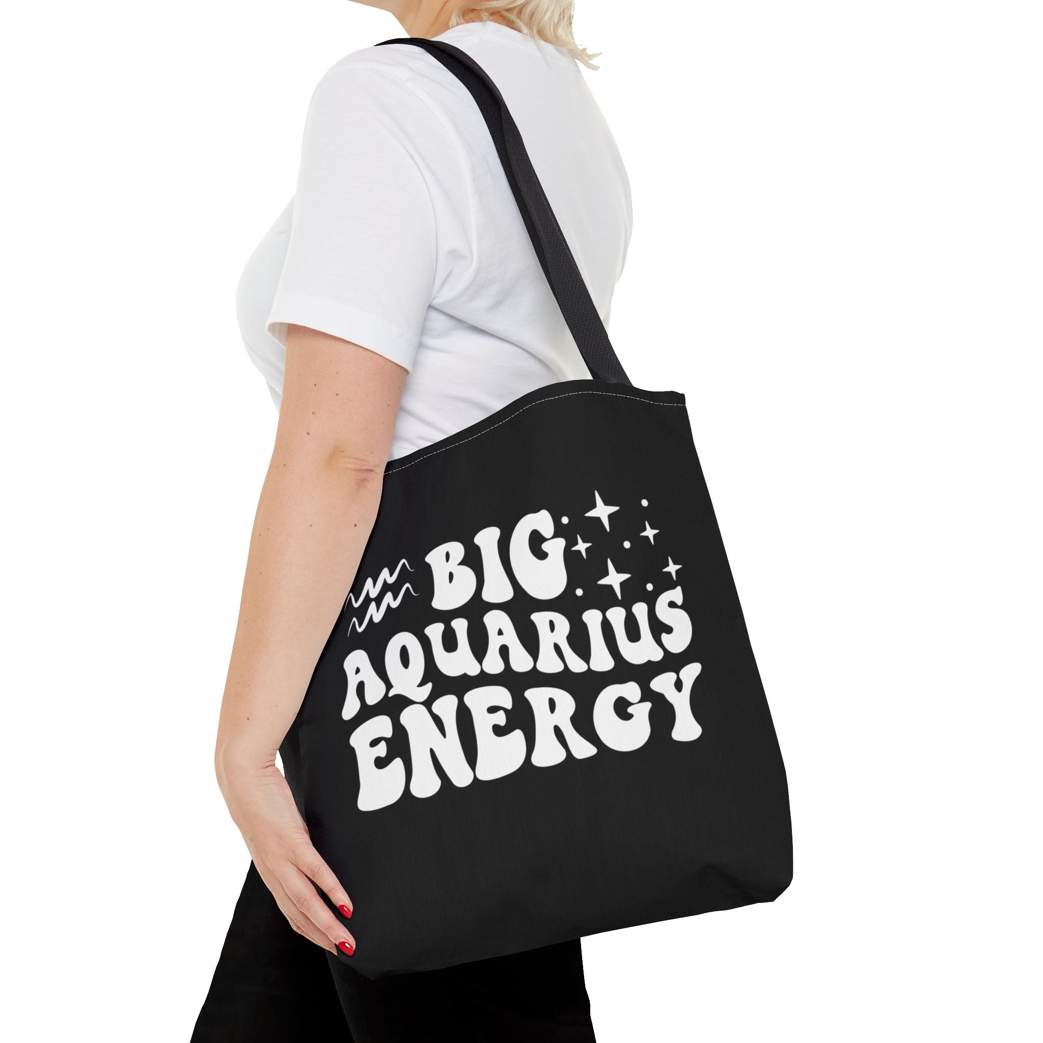 Big Aquarius Energy Tote Bag - Black