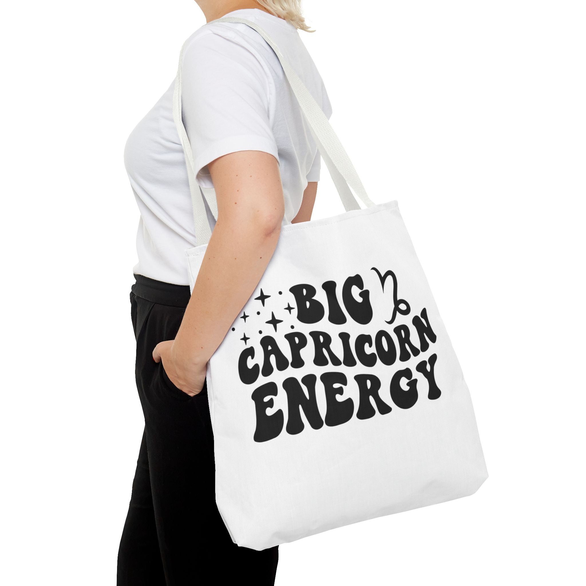 Big Capricorn Energy Tote Bag - White - Divine Feminine Works