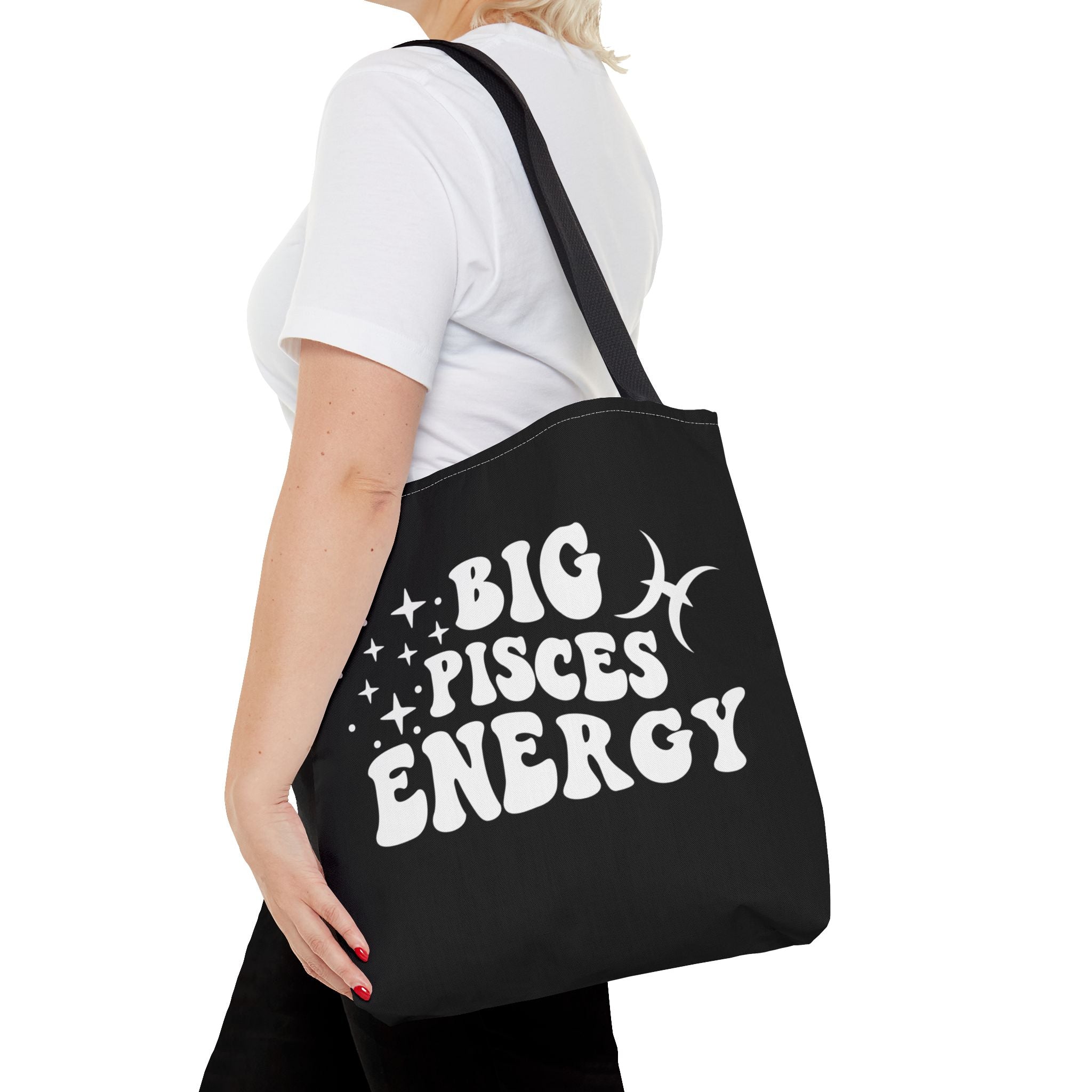 Big Pisces Energy Tote Bag - Black - Divine Feminine Works