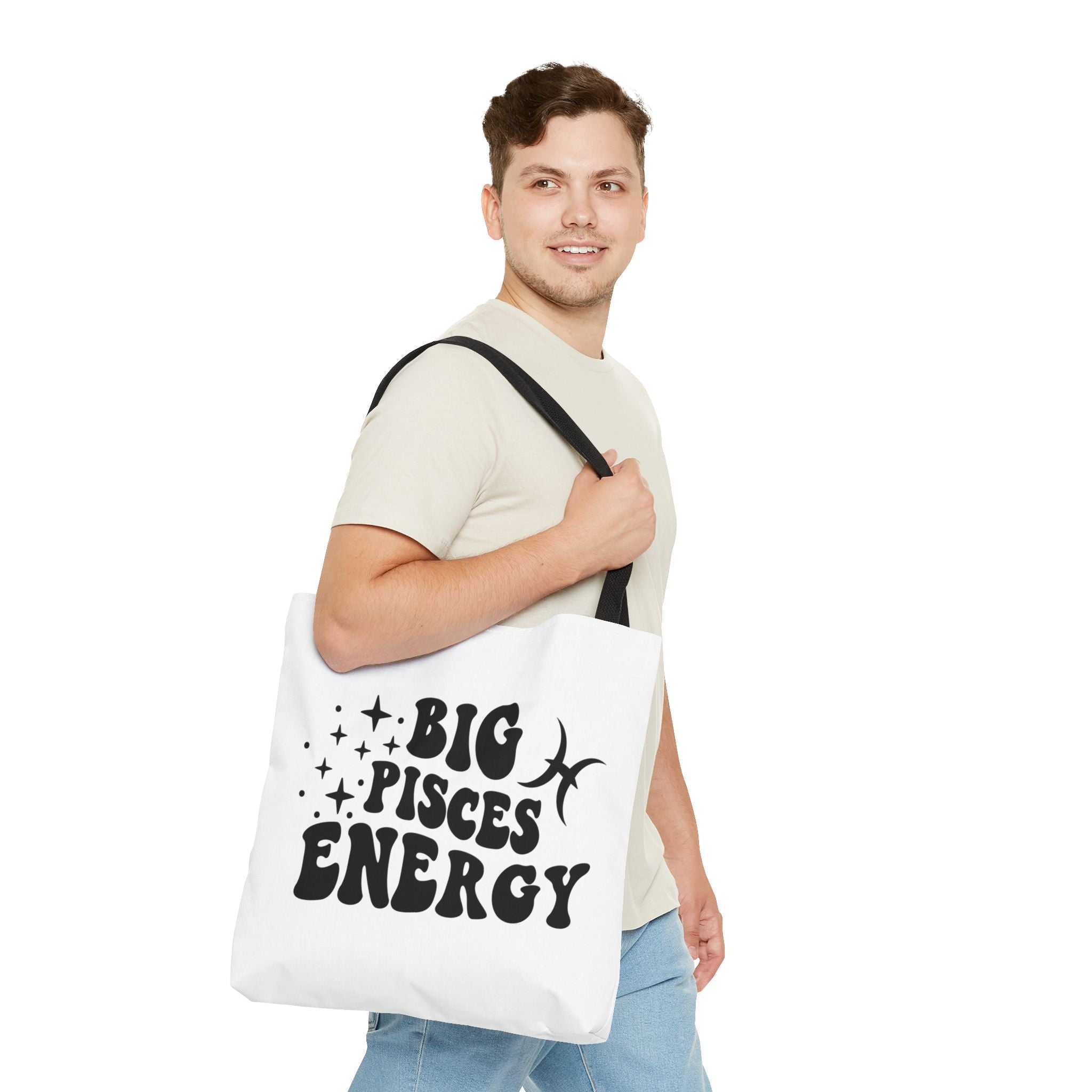 Big Pisces Energy Tote Bag - White - Divine Feminine Works