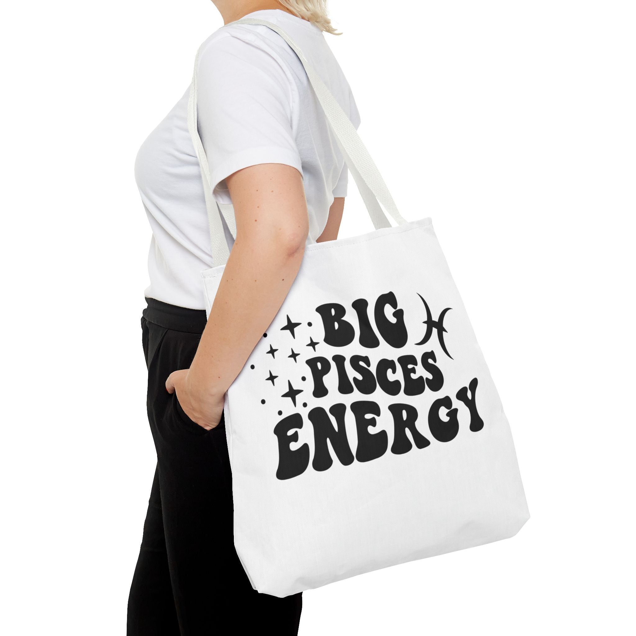 Big Pisces Energy Tote Bag - White - Divine Feminine Works