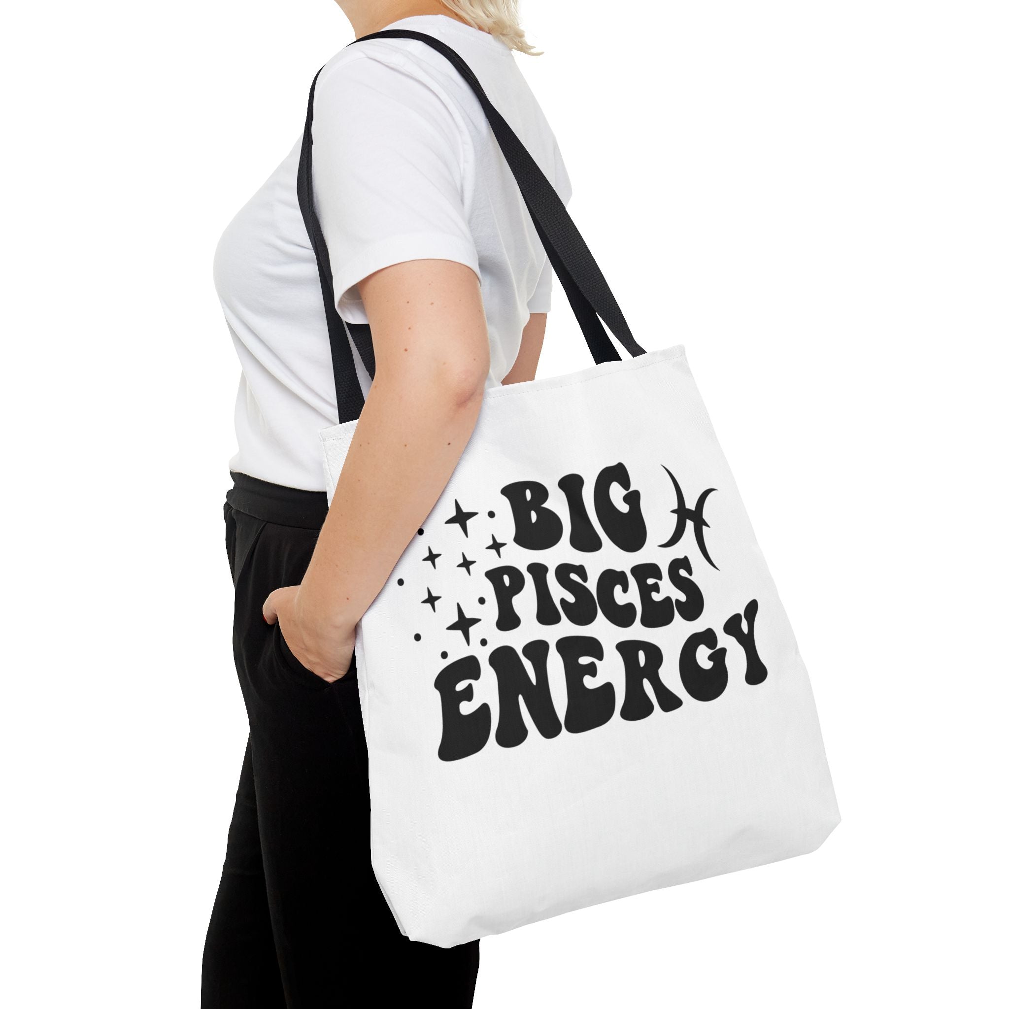 Big Pisces Energy Tote Bag - White - Divine Feminine Works