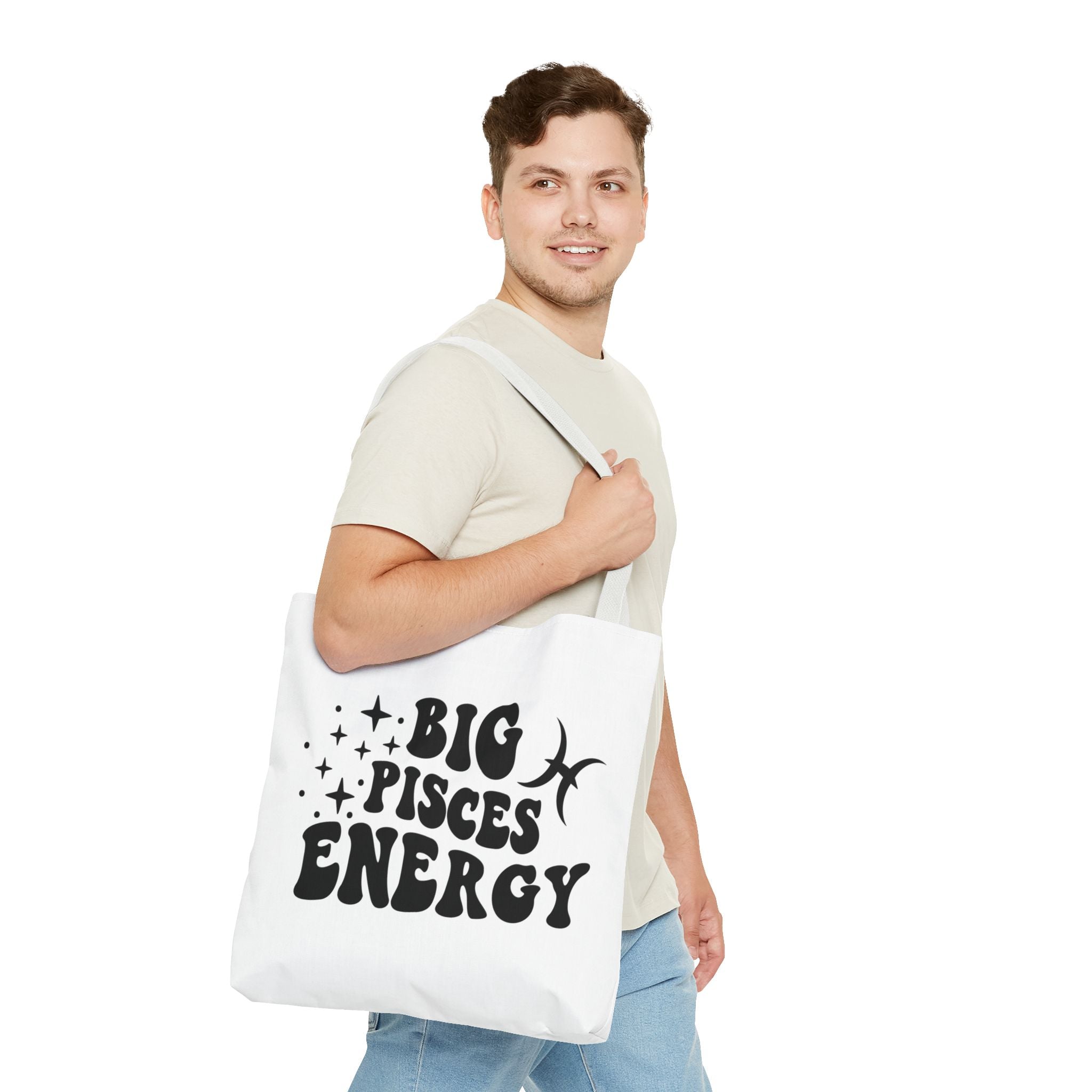 Big Pisces Energy Tote Bag - White - Divine Feminine Works