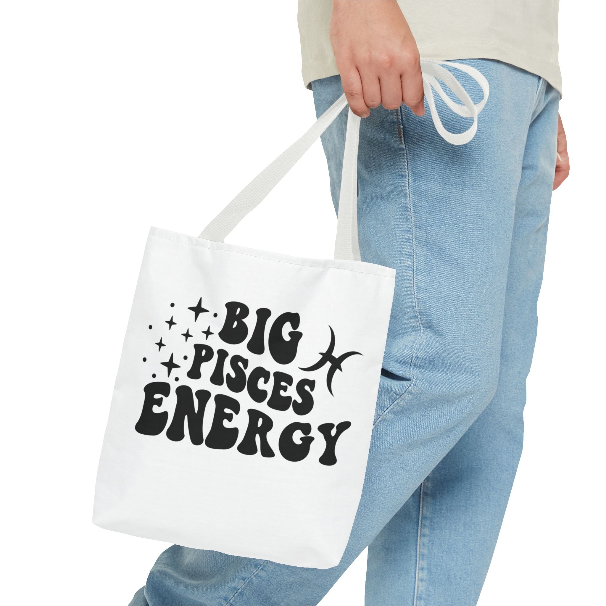 Big Pisces Energy Tote Bag - White - Divine Feminine Works