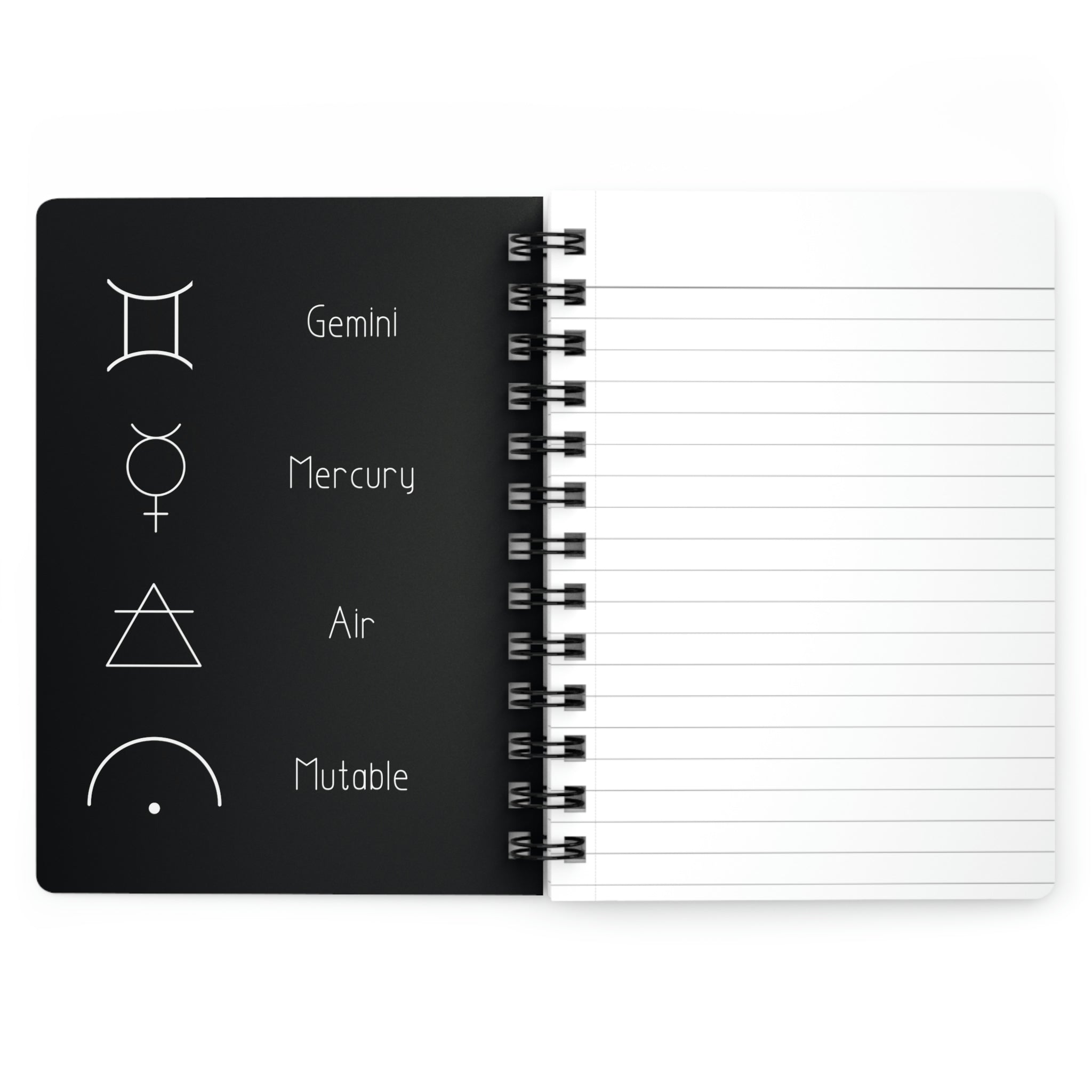 Gemini Notebook - Black - Divine Feminine Works