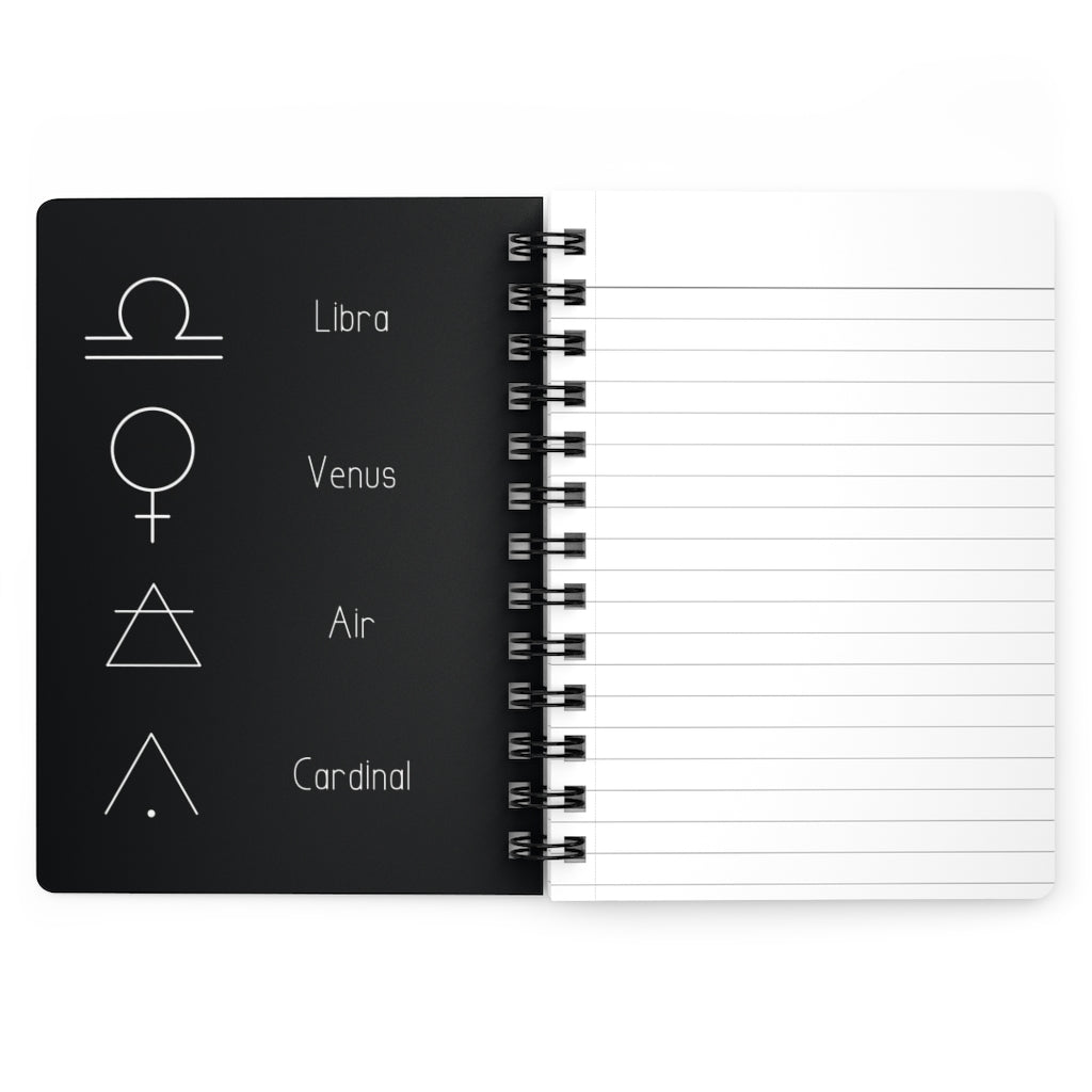 Libra Notebook - Black - Divine Feminine Works