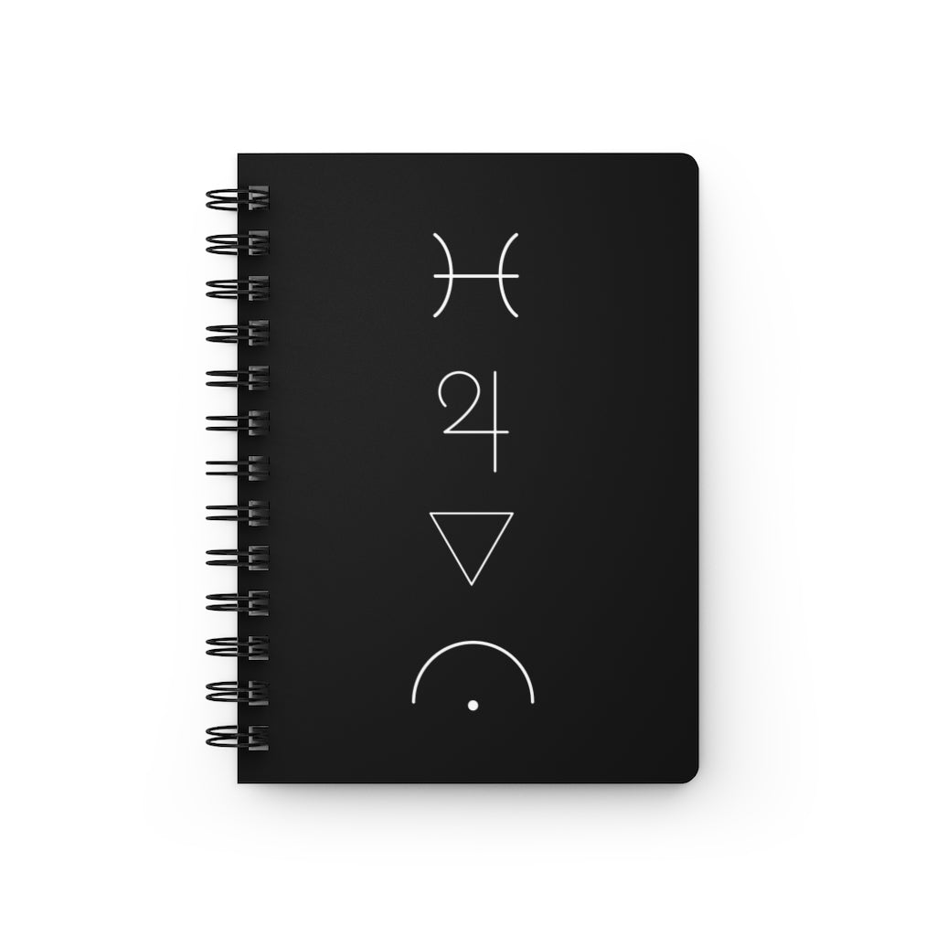 Pisces Notebook - Black - Divine Feminine Works