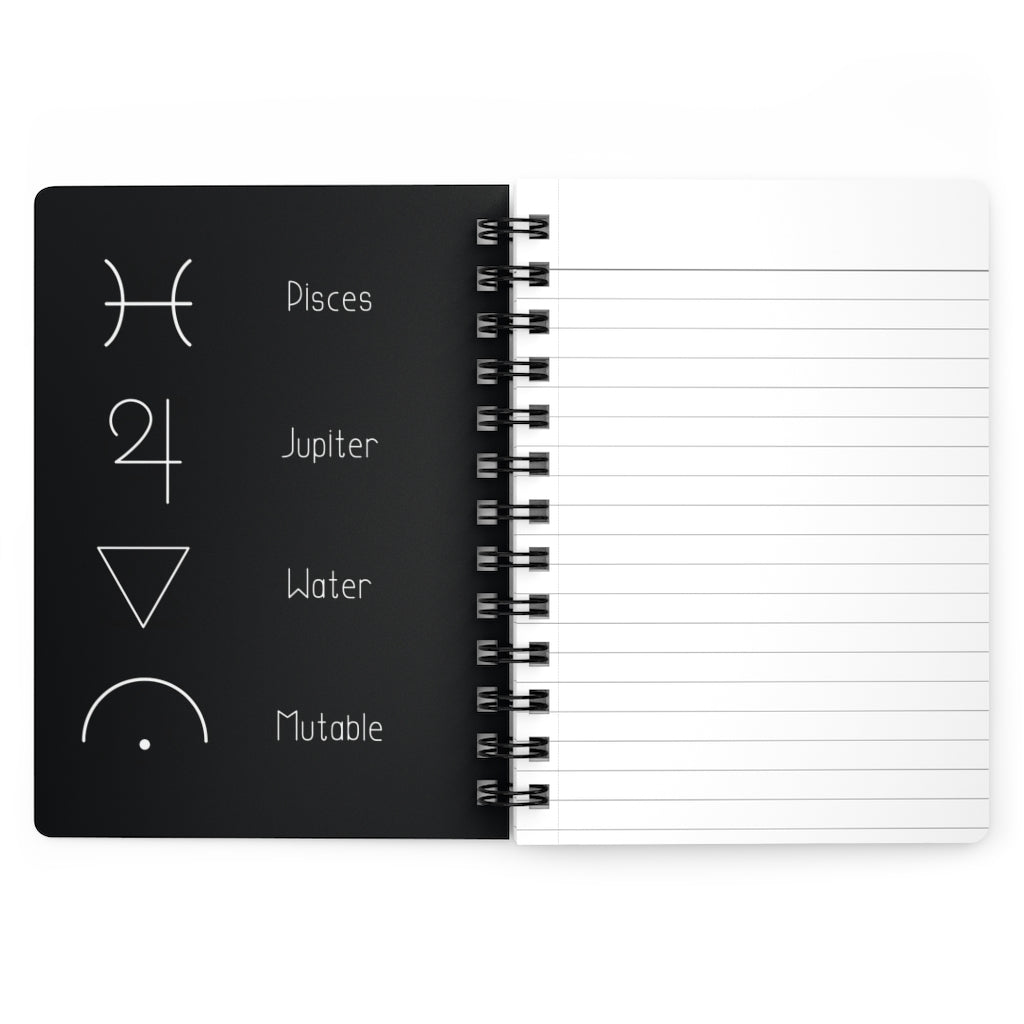 Pisces Notebook - Black - Divine Feminine Works