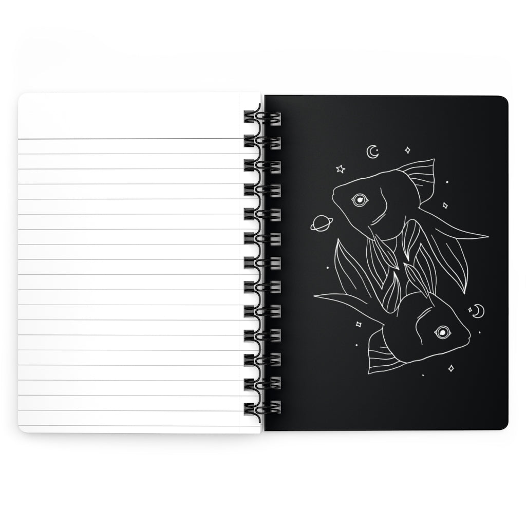 Pisces Notebook - Black - Divine Feminine Works