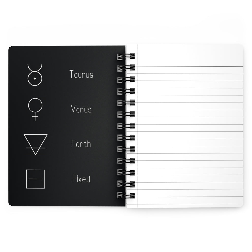 Taurus Notebook - Black - Divine Feminine Works