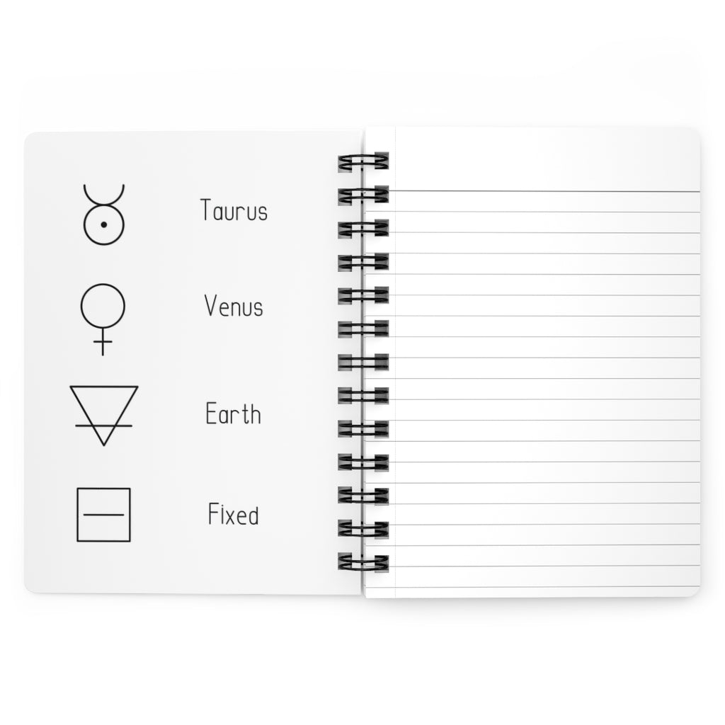 Taurus Notebook - White - Divine Feminine Works