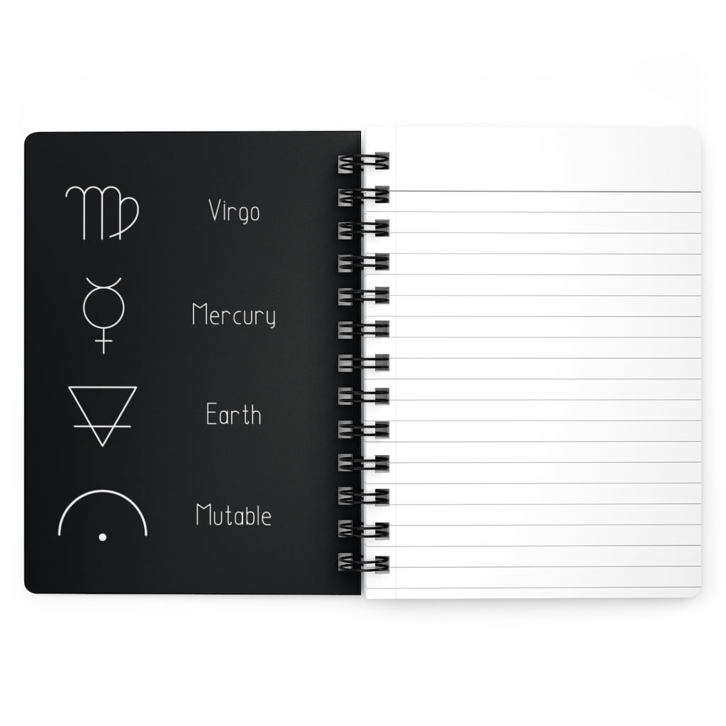 Virgo Notebook - Black - Divine Feminine Works