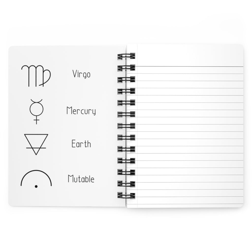 Virgo Notebook - White - Divine Feminine Works